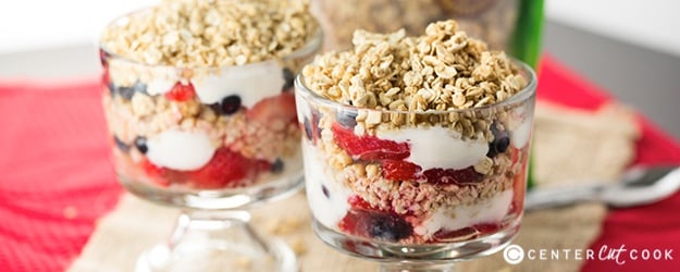 Fruit yogurt granola parfait