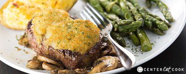 Parmesan crusted steak