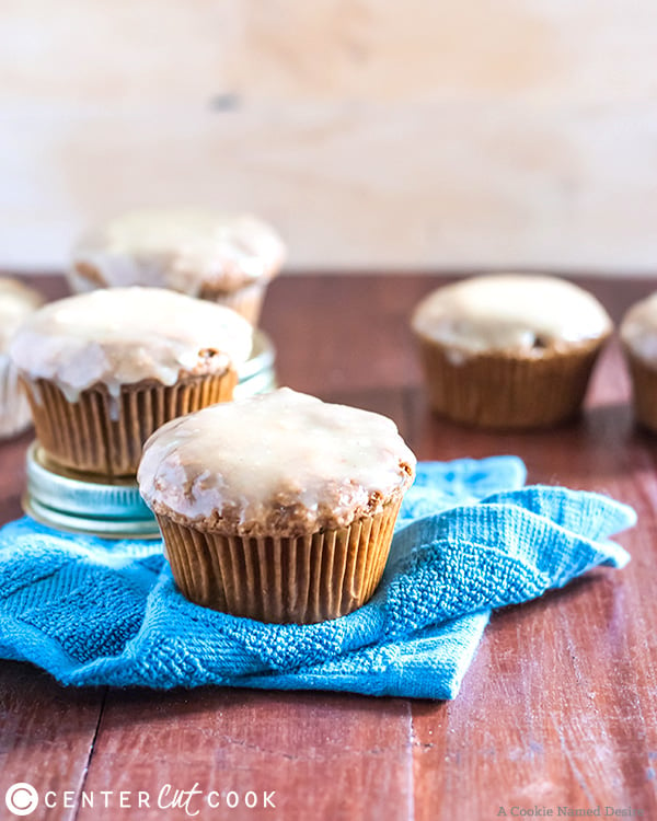 zucchini muffins peanut butter glaze 2