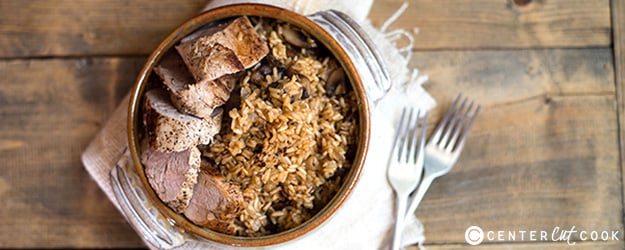 pork tenderloin with seasoned brown rice 1