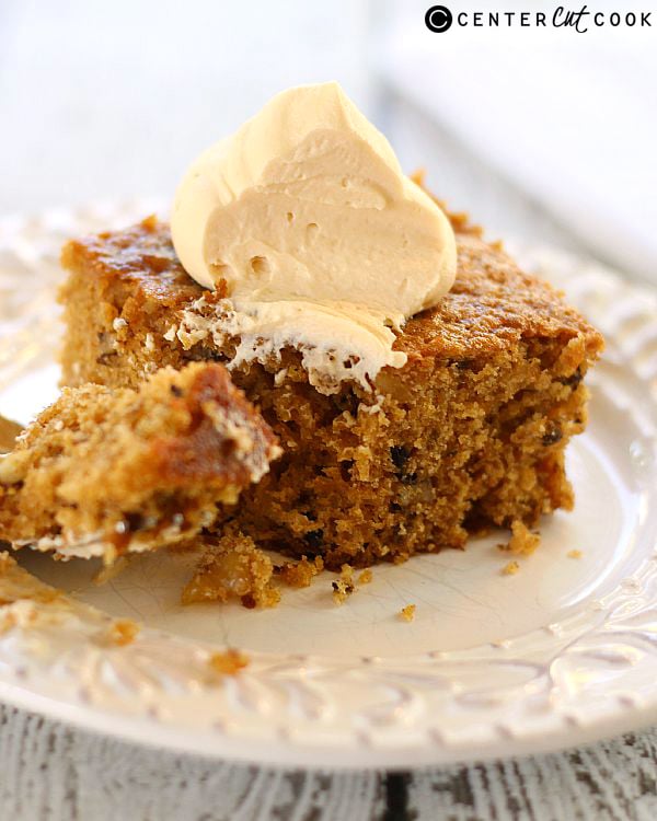 pumpkin walnut cake with caramel whipped cream 2