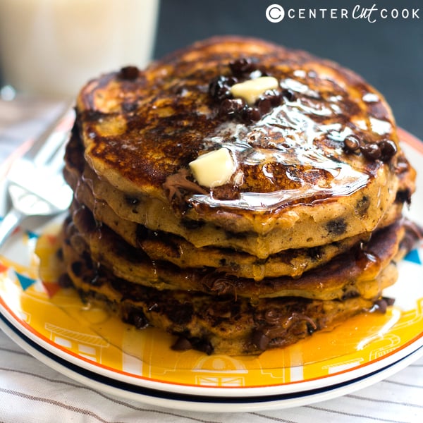 whole wheat pumpkin chocolate pancakes 3