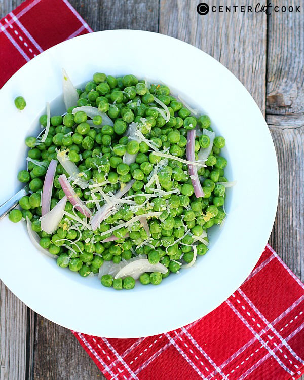 parmesan peas with shallots lemon 2