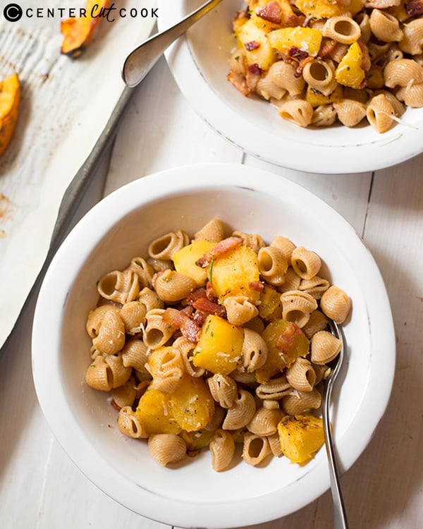 pasta with acorn squash bacon 2