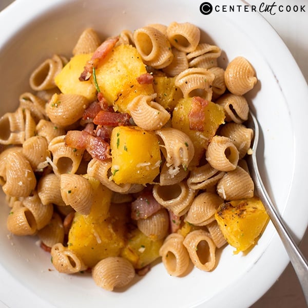 pasta with acorn squash bacon 4