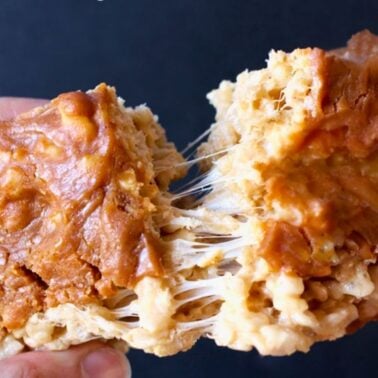 pumpkin caramel Rice Krispies treats