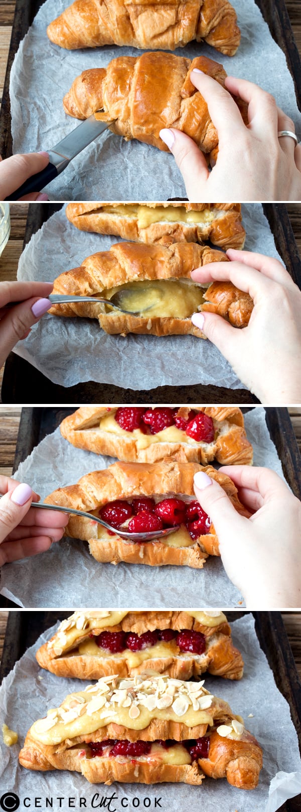 raspberry frangipane stuffed croissants 2