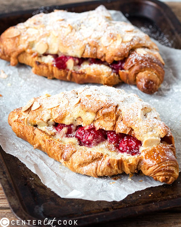 raspberry frangipane stuffed croissants 3