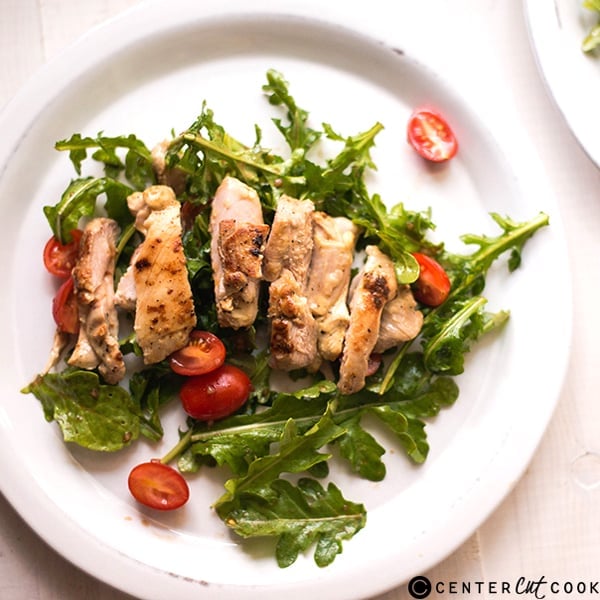 lemon dijon chicken arugula salad 3