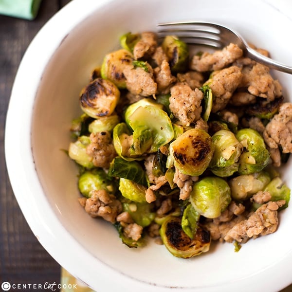 One Pan Chicken Italian Sausage and Brussels Sprouts