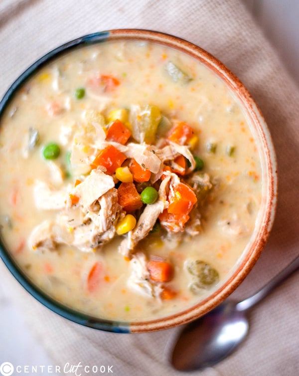 slow cooker healthy chicken pot pie stew 3