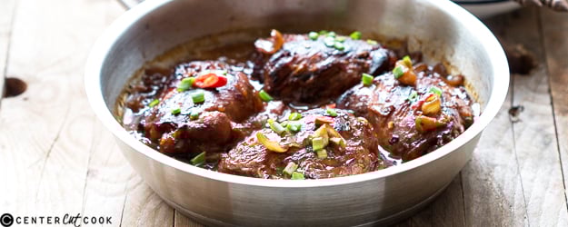 asian style sticky ginger chicken thighs 1