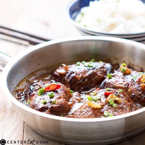 asian style sticky ginger chicken thighs 3