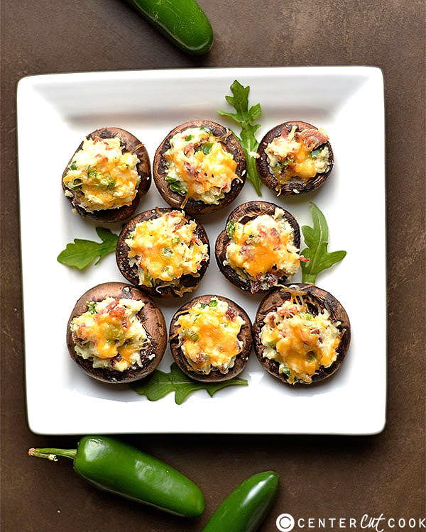 jalapeño popper stuffed mushrooms 2