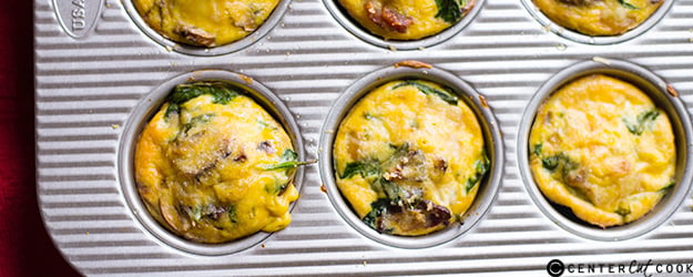 mushroom spinach  bacon egg muffins 1