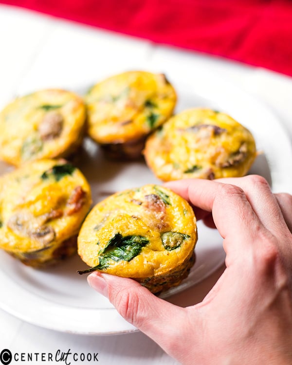 mushroom spinach bacon egg muffins 2