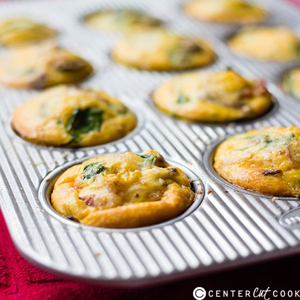 mushroom spinach  bacon egg muffins 3