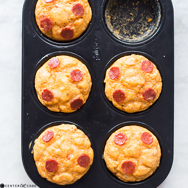 Pepperoni and Cheese Pizza Muffins