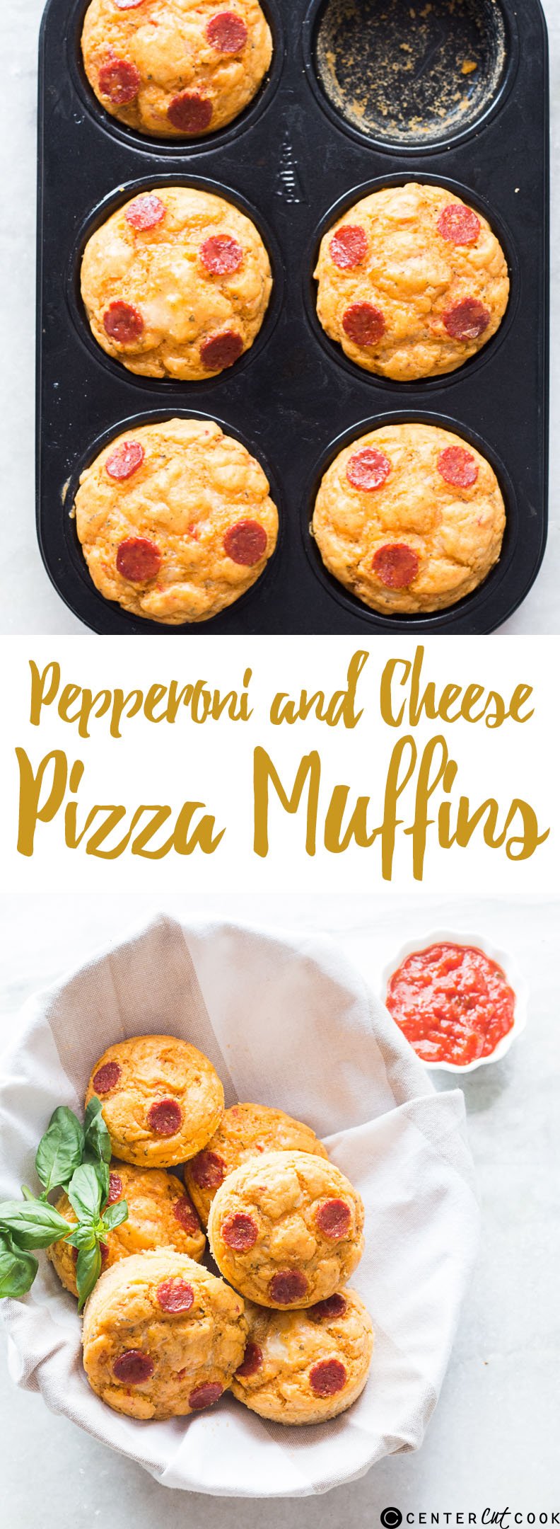 pepperoni cheese pizza muffins pin