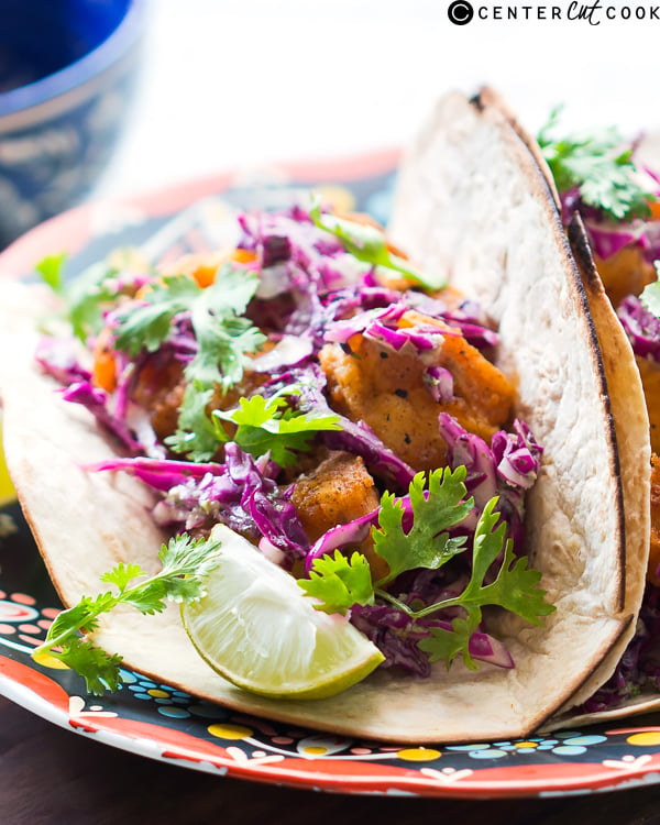 fish tacos minty yogurt red cabbage slaw 2