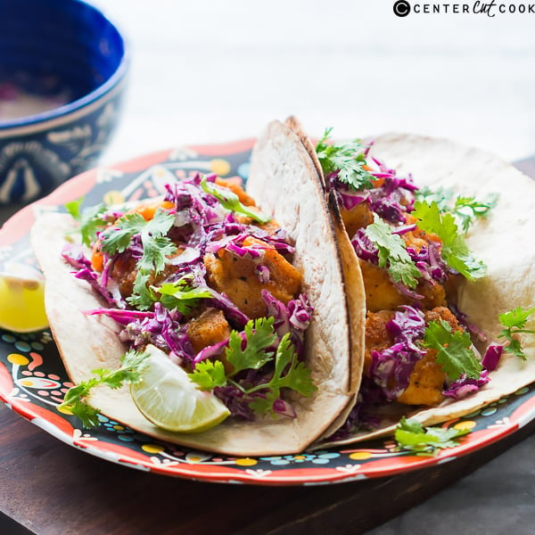 fish tacos minty yogurt red cabbage slaw 3