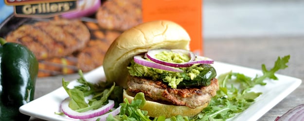 grilled sausage burgers poblano peppers 1