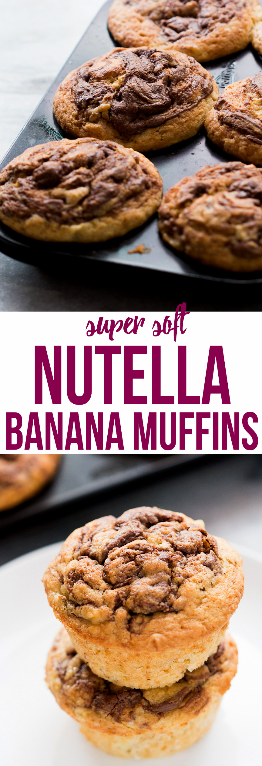 nutella swirled banana muffins pin