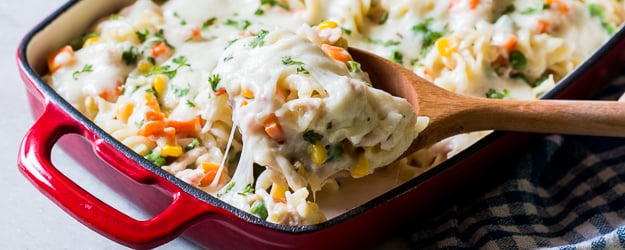 chicken pot pie noodle casserole 1