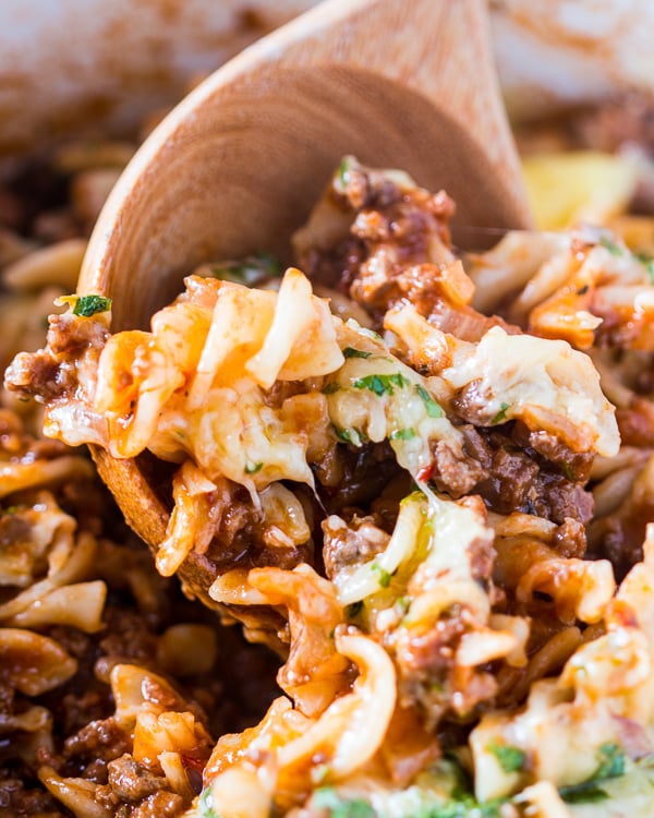 skillet cheeseburger pasta casserole 2