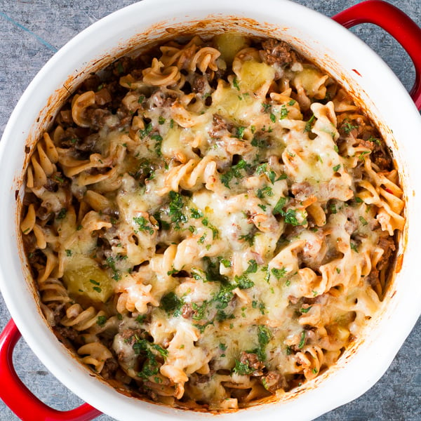 skillet cheeseburger pasta casserole 3