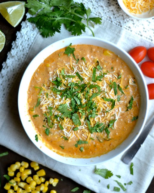 instant pot creamy chicken enchilada soup 2