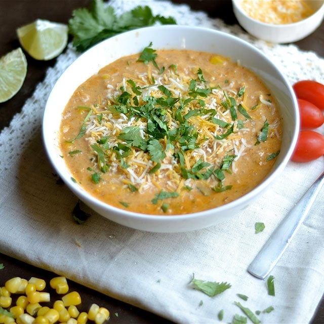 Instant Pot Creamy Chicken Enchilada Soup Recipe