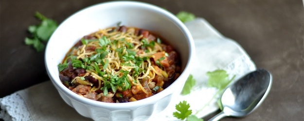 Instant Pot Vegetarian Chili with Sweet Potatoes