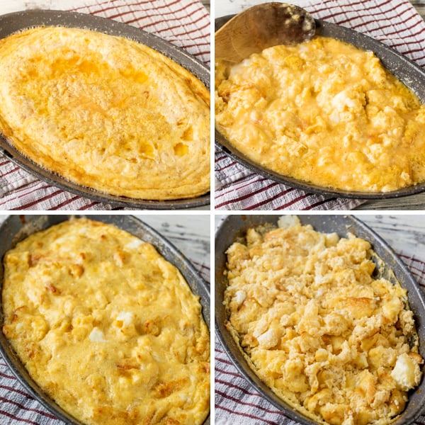 baked scrambled eggs with sausage