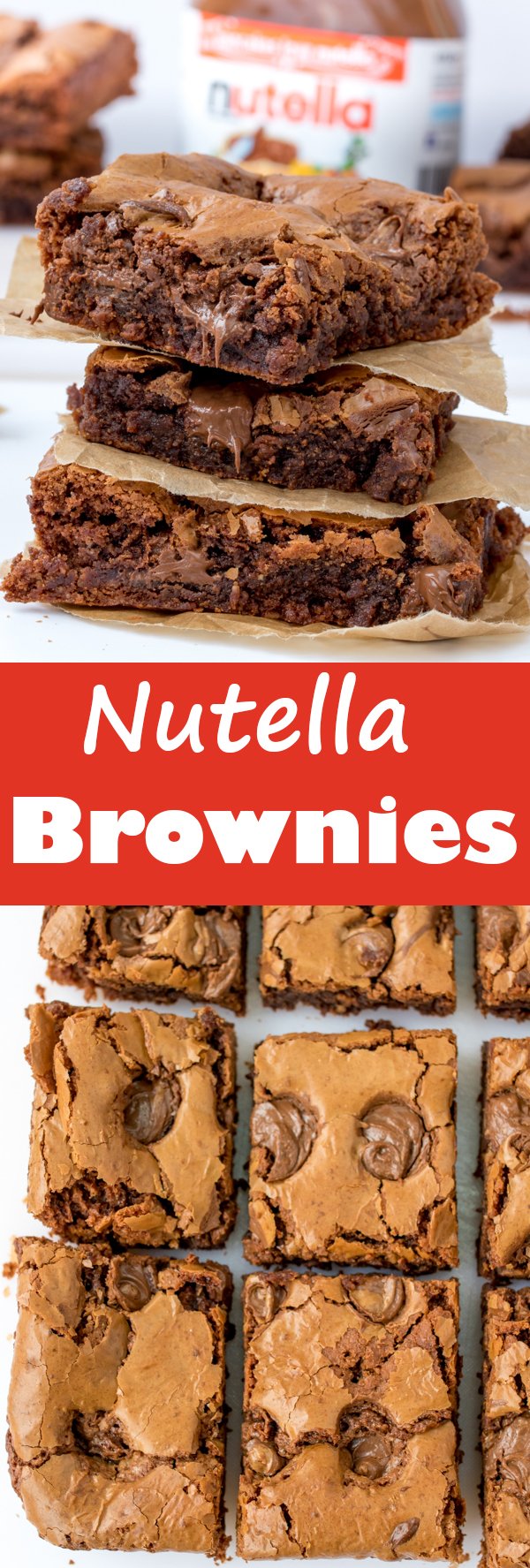 easy nutella brownies pin