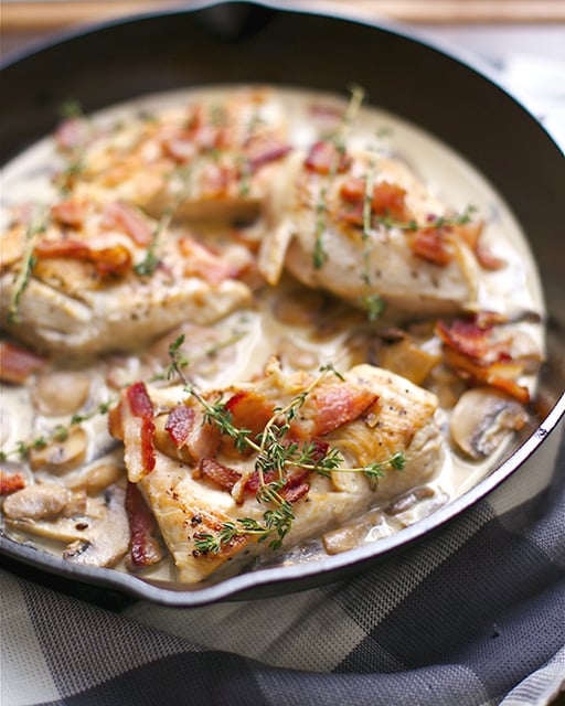 creamy skillet chicken bacon 2