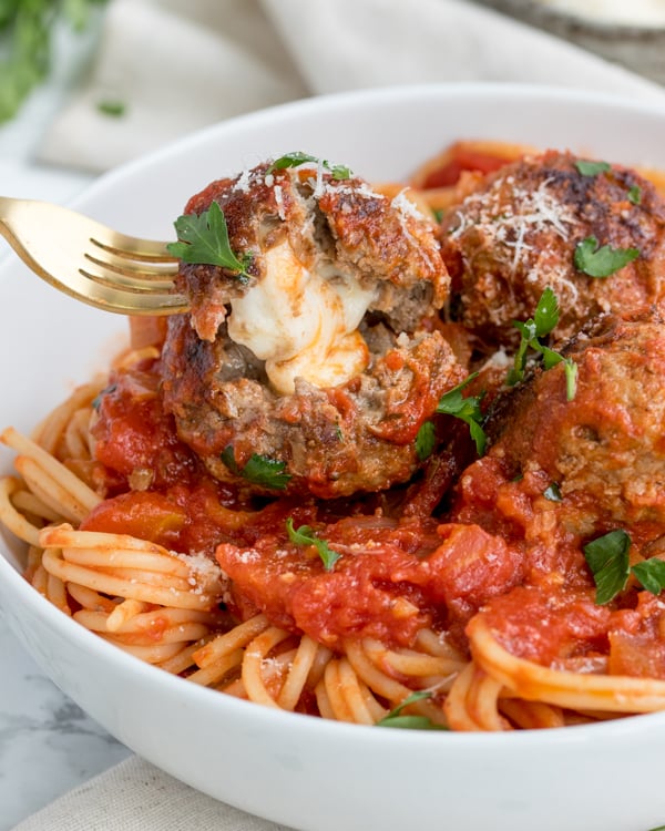 mozzarella stuffed meatballs 2