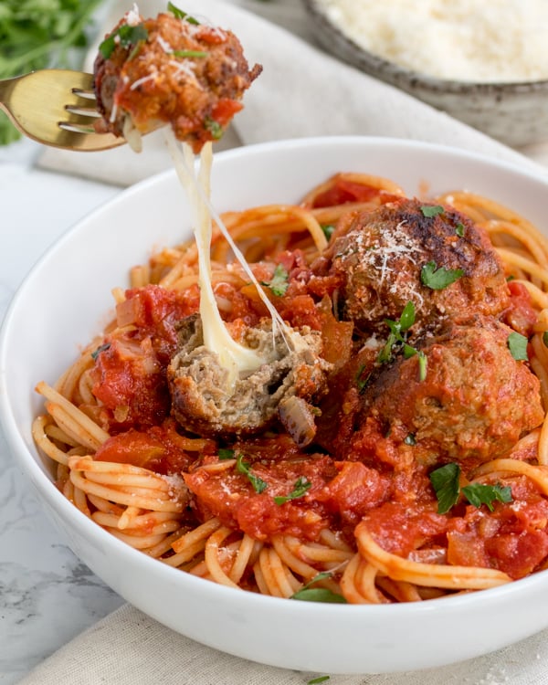 mozzarella stuffed meatballs 3