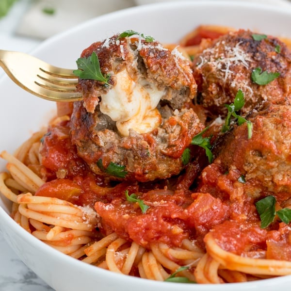 mozzarella stuffed meatballs 5