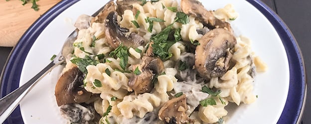 easy vegan mushroom alfredo 1