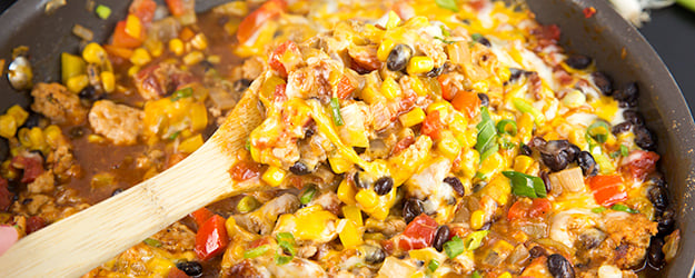 one pot cheesy turkey taco skillet 1