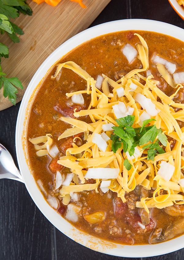 low carb beanless chili 6