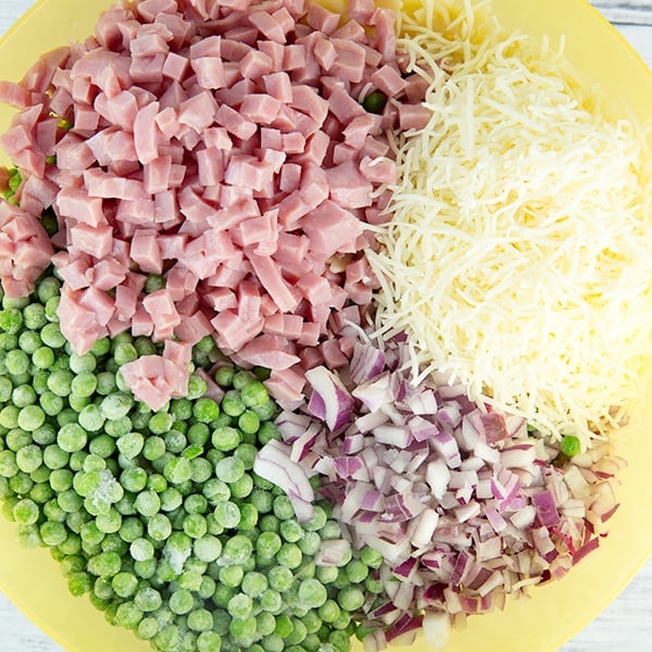 creamy ham cheese pasta salad 3