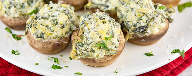 spinach artichoke stuffed mushrooms 1