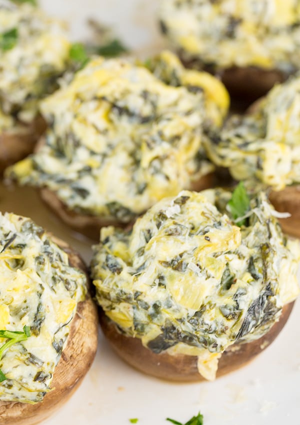 spinach artichoke stuffed mushrooms 2