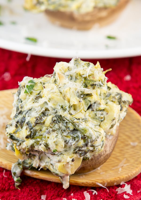 spinach artichoke stuffed mushrooms 3