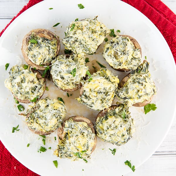 spinach artichoke stuffed mushrooms 6