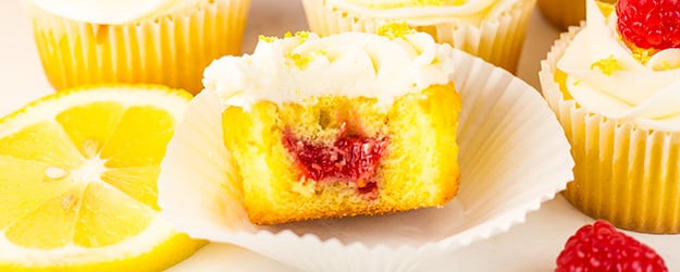 Papa's Cupcakes - Had a request for a new flavor Lemon Raspberry Cupcake.  Lemon cake with Raspberry compote (seedless) filling topped with lemon  buttercream. A nice springy flavor for this cold day!