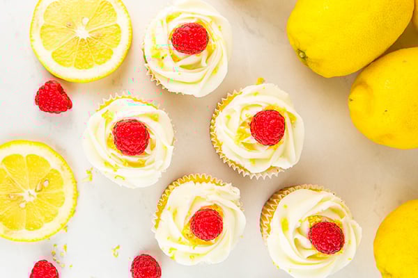 lemon cupcakes raspberry jam filling 3