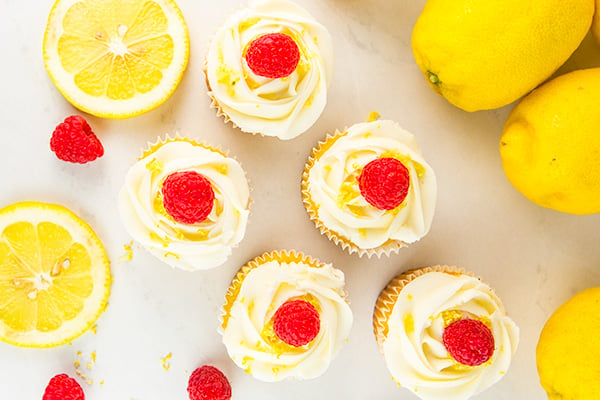 lemon cupcakes raspberry jam filling 3